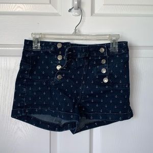 Anchor high waisted shorts